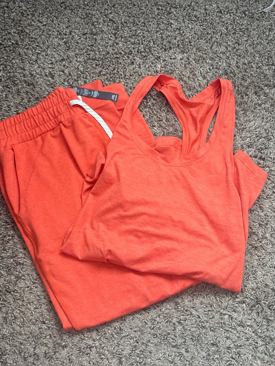 Vuori Pants - Vuori Women's Track Pants & Tank Set in Bright Coral Orange